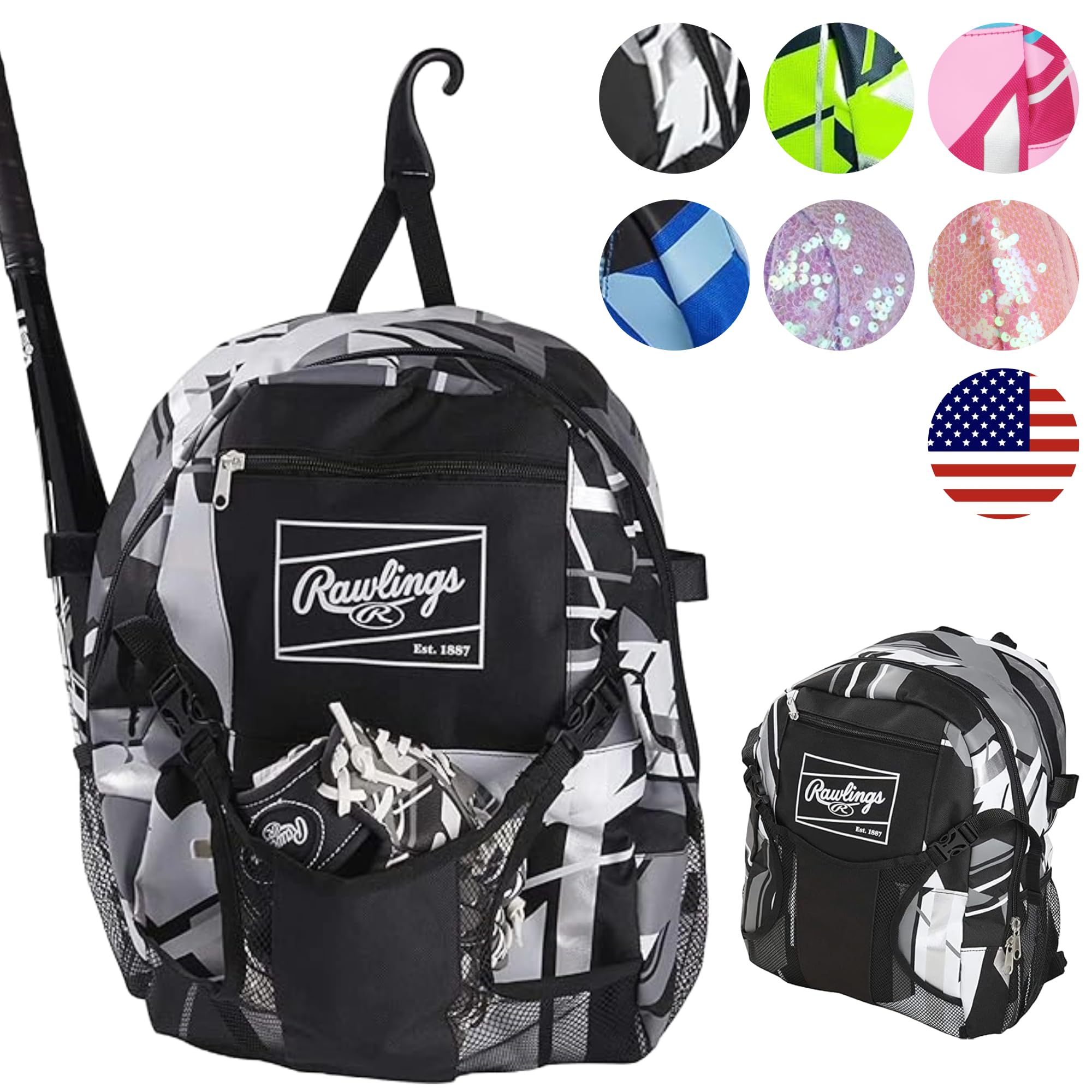Rawlings | REMIX T-Ball & Youth Backpack Equipment Bag | Baseball/Softball | Multiple Colors