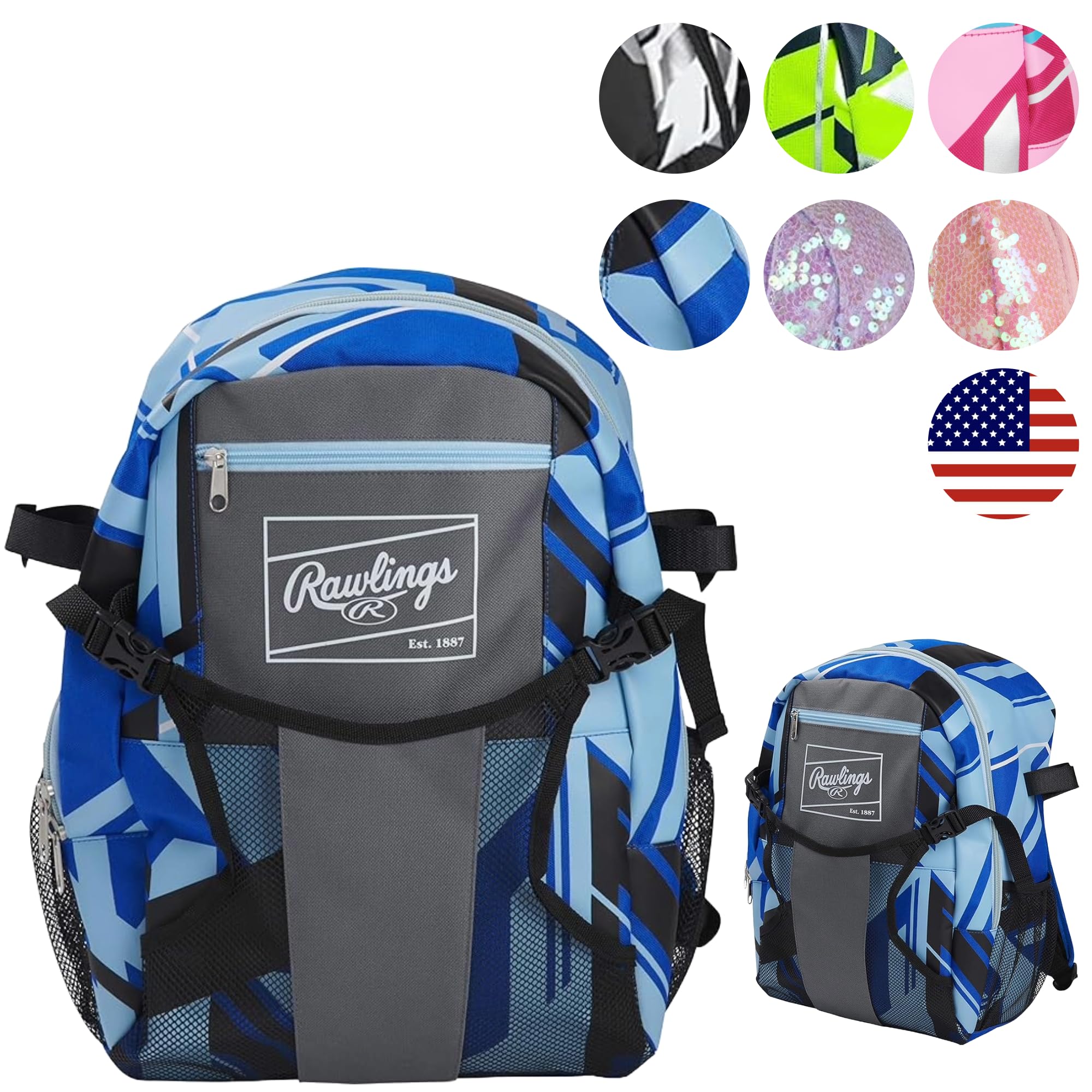Rawlings | REMIX T-Ball & Youth Backpack Equipment Bag | Baseball/Softball | Multiple Colors